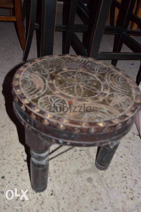 old table solid wood with copper 4
