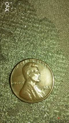 USA Lincoln Penny Double Die Error Cent year 1963
