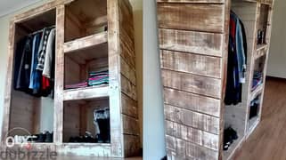 Pallets wood Handmade closet خزانة وسط خشب طبالي
