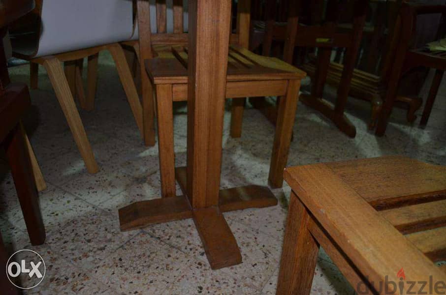 table and 2 chairs outdoor teak wood 4