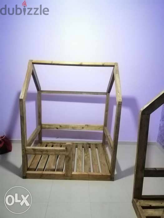 Kid's Creative bed recycling wood تخت أطفال خشب سميك 0
