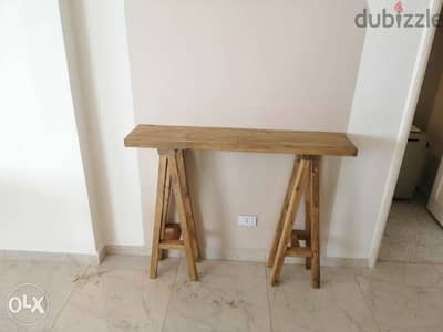 Bar table creative recycling wood بار خشب سميك حجم وسط