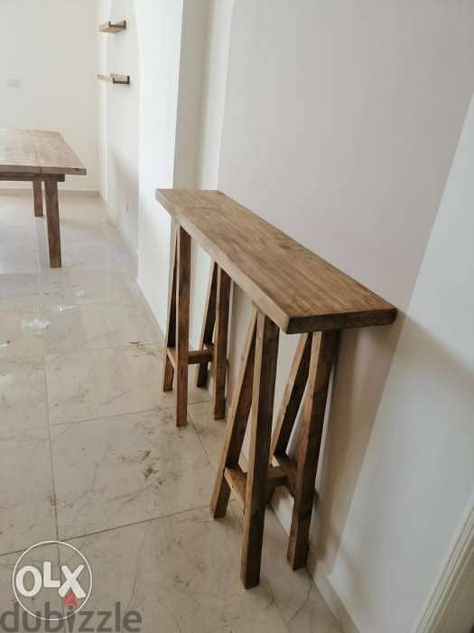 Bar table creative recycling wood بار خشب سميك حجم وسط 1
