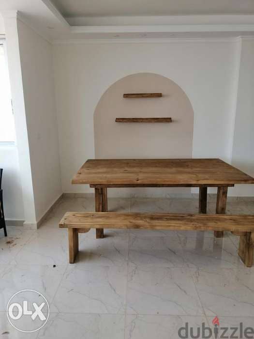 Dinning table massive wood style طاولة صفرة خشب روماني ماسيف 2