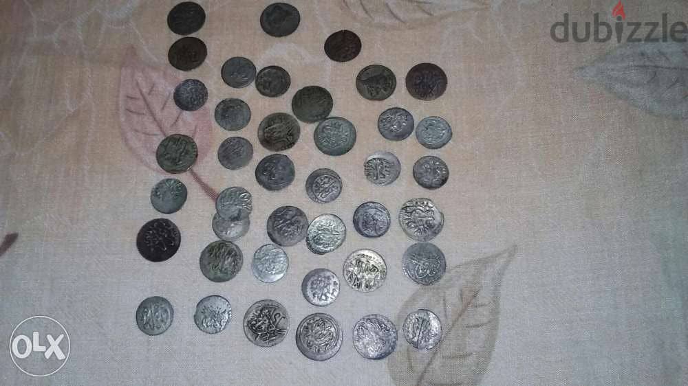 Set of 40 Silver Plated Othmani Coins مجموعة عملات عثمانية مطلية فضة 1