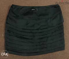 women clothing,VERO-MODA, تنّورة satin skirt for lady, short and black 0