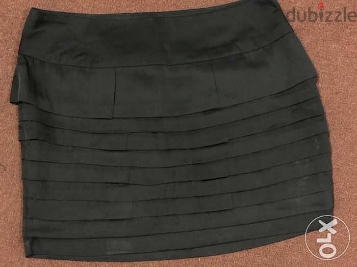 women clothing,VERO-MODA, تنّورة satin skirt for lady, short and black 2