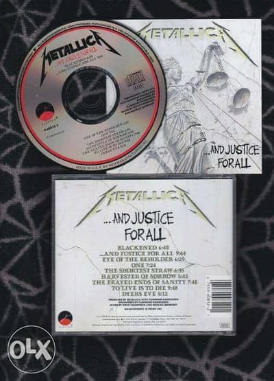 metallica "and justice for all" cd 1988 usa