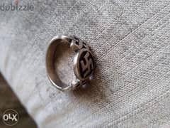 Old German Nazi steel ring with the Swastika on it 0