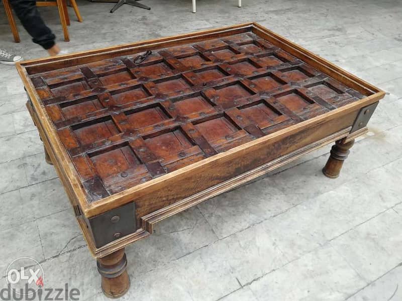 طاولة صالون روعة من الروائع خشب قطراني انتيك شغل فني يدوي اصلي قديم 1