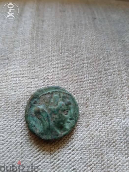 Ancient Phoencian Ship Bronze Coin of Goddess Tyche year around 80 BC 1