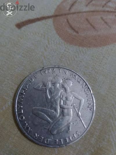 German Olympics Memorial Silver Coin Ten Marks year 1972 of Munchen