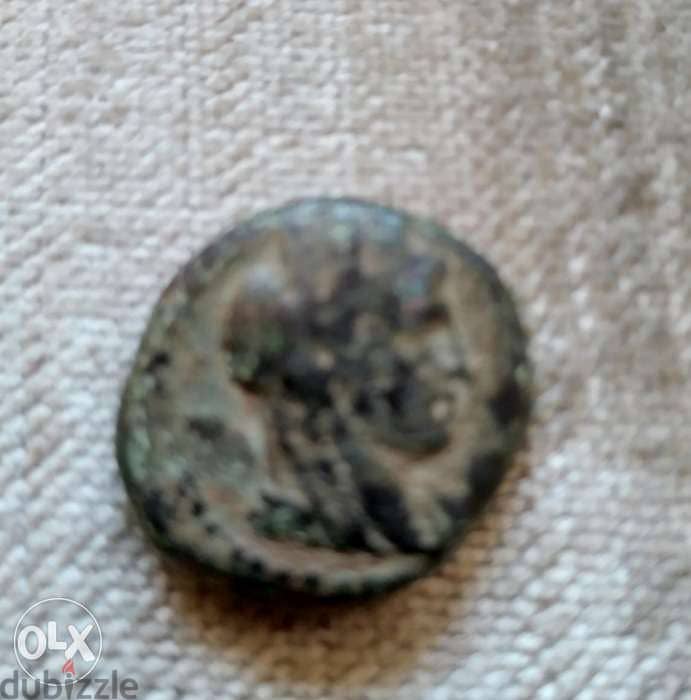 Ancient Phoenicia Bronze Coin of Godess Tyche Tyre mint Year 77 BC 1