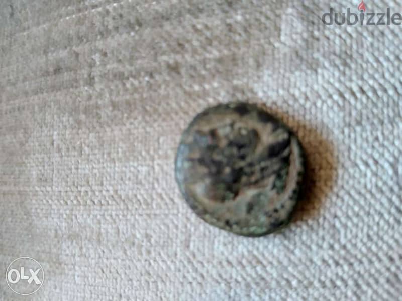 Ancient Phoenicia Bronze Coin of Godess Tyche Tyre mint Year 77 BC 2