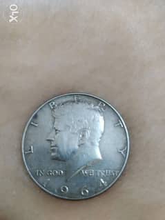 USA Silver Half Dollar Memorial John F Kennddy year 1964