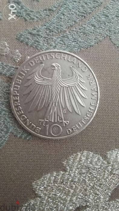 1972 Olympic German Coin Deutschland Silver 10 Marks year 1972 0