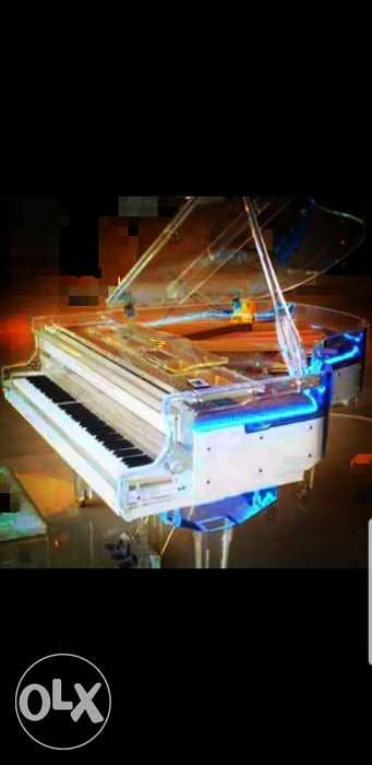 Acrylic Grand Piano with LED light New 0