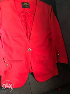 Blazer, jacket, clothing for women, red color, mesium size