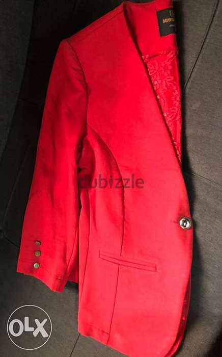 Blazer, jacket, clothing for women, red color, mesium size 1
