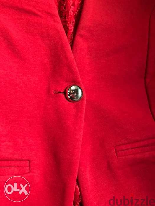 Blazer, jacket, clothing for women, red color, mesium size 4