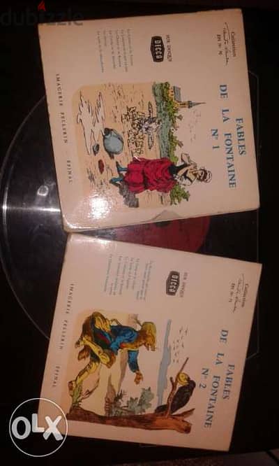 les fables de la fontaine 2vinyl records + 2books