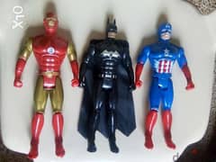 MARVEL 3 MEN characters Iron man-Batman-Captain America +light, All=30