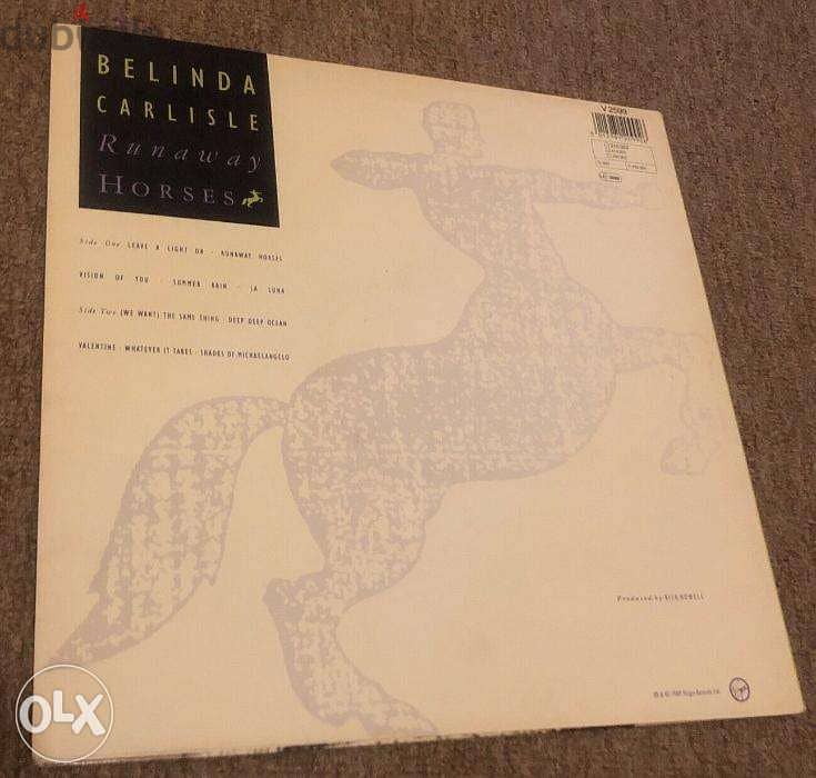 belinda carlise "runaway horses" album vinyl virgin records 1