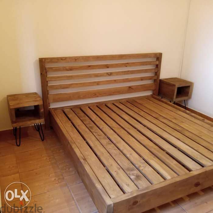 King size vintage wood bed تخت مجوز خشب 4