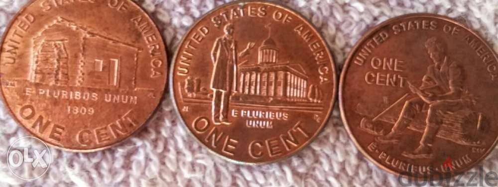 Set 3 US Commemorative Cents President Lencolin Y 2009 Very Special 3
