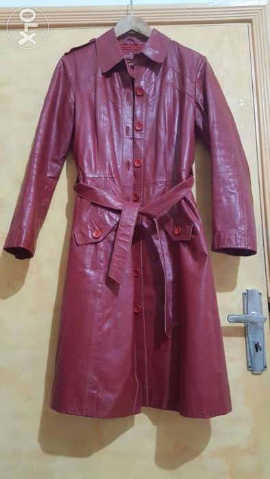 Naf Naf genuine leather coat large معطف جلد 0