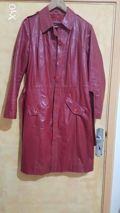 Naf Naf genuine leather coat large معطف جلد 1