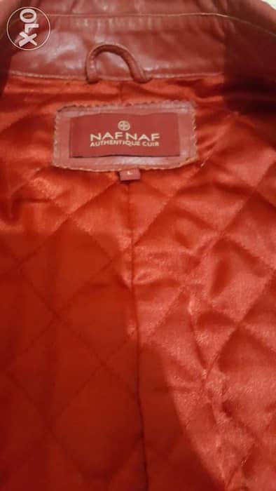 Naf Naf genuine leather coat large معطف جلد 4