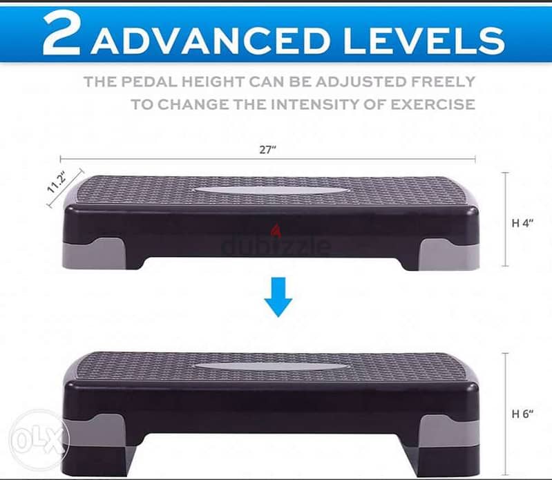 Fitness Aerobic Step Platform Adjustable Exercise Stepper 2