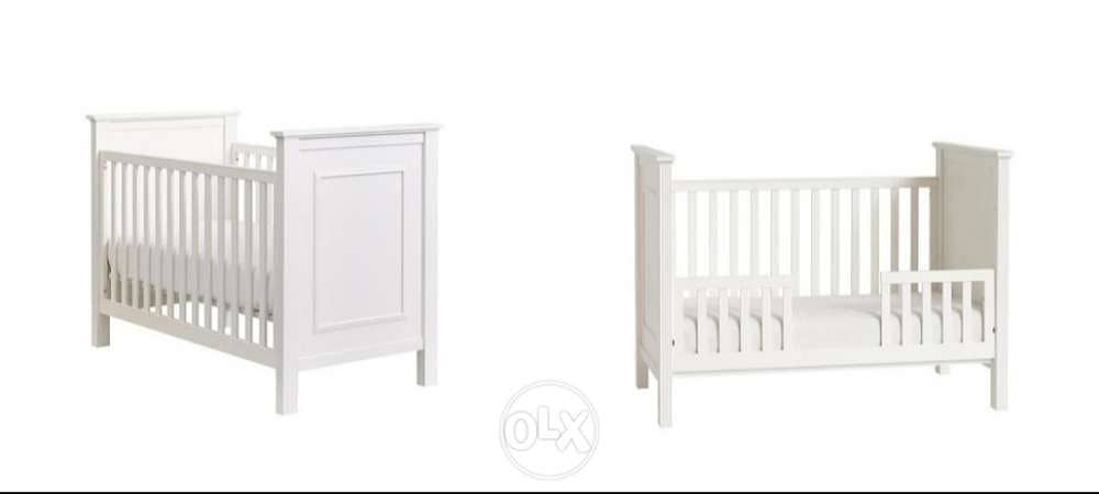 Pottery Barn convertible crib + mattress 1