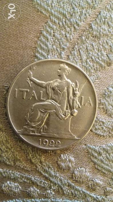 Fascist Italy 1 Lira year 1922