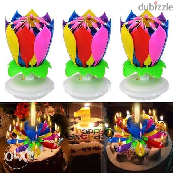 Musical Volcano flower birthday candle 2
