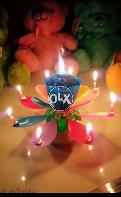 Musical Volcano flower birthday candle