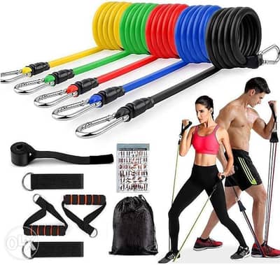 11 PCS Resistance Band Set (Up To 100 Lbs)