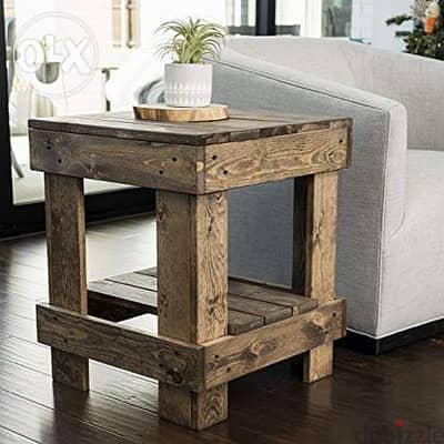 Reclaimed pallets side table طاولة جنب خشب طبالي معالج