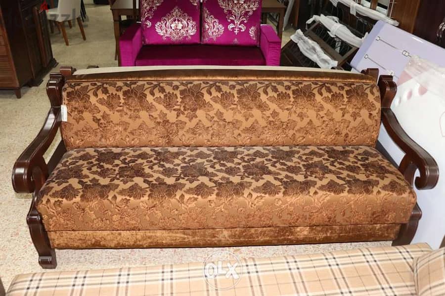 Sofa 3 seats صوفا خشب زين اسفنج باب اول مع صندوق 4