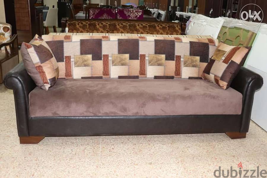 Sofa 3 seats صوفا خشب زين اسفنج باب اول مع صندوق 5