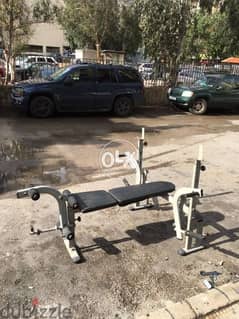 bench adjustable rack with legs extention like new 0