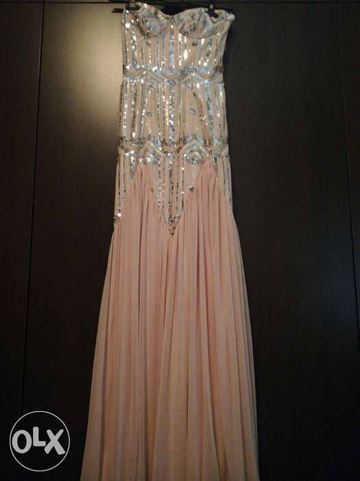 Strepless Light Pink and Silver dress. 0