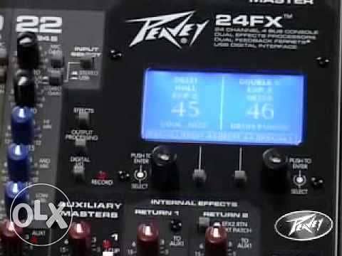 mixer peavey 24 input,double effect,6 aux,usb play & record+processor 4