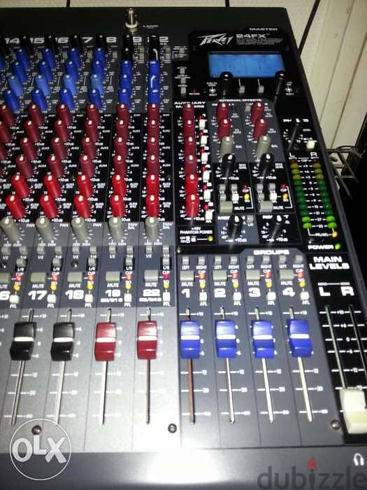 mixer peavey 24 input,double effect,6 aux,usb play & record+processor 5