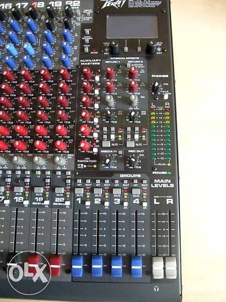 mixer peavey 24 input,double effect,6 aux,usb play & record+processor 6