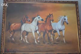big oil paint horses painting 0