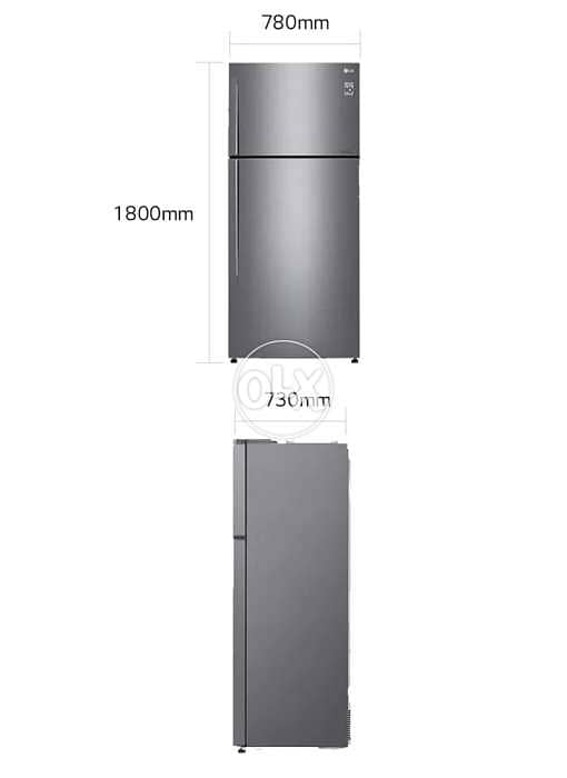 LG 26 FT براد ٢٦ قدم dark graphic steel Refrigerator 2