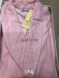 clothing for women, robe long, pink color, medium size