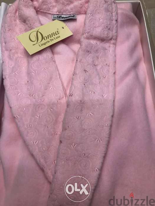 clothing for women, robe long, pink color, medium size 2